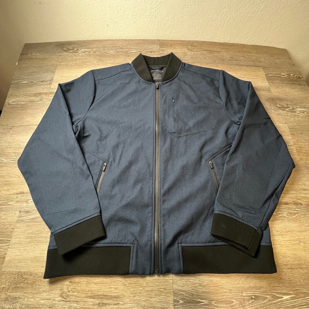 Mack Weldon Latitude Bonded Bomber Jacket Mens XXL Navy Blue Water Repellent NEW